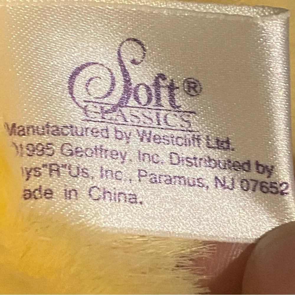 Vintage Toys R Us Duck Plush Geoffrey Soft Classics 1995 15”